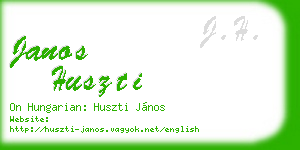 janos huszti business card