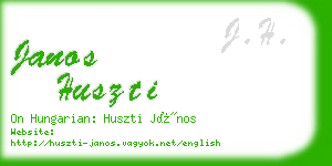 janos huszti business card